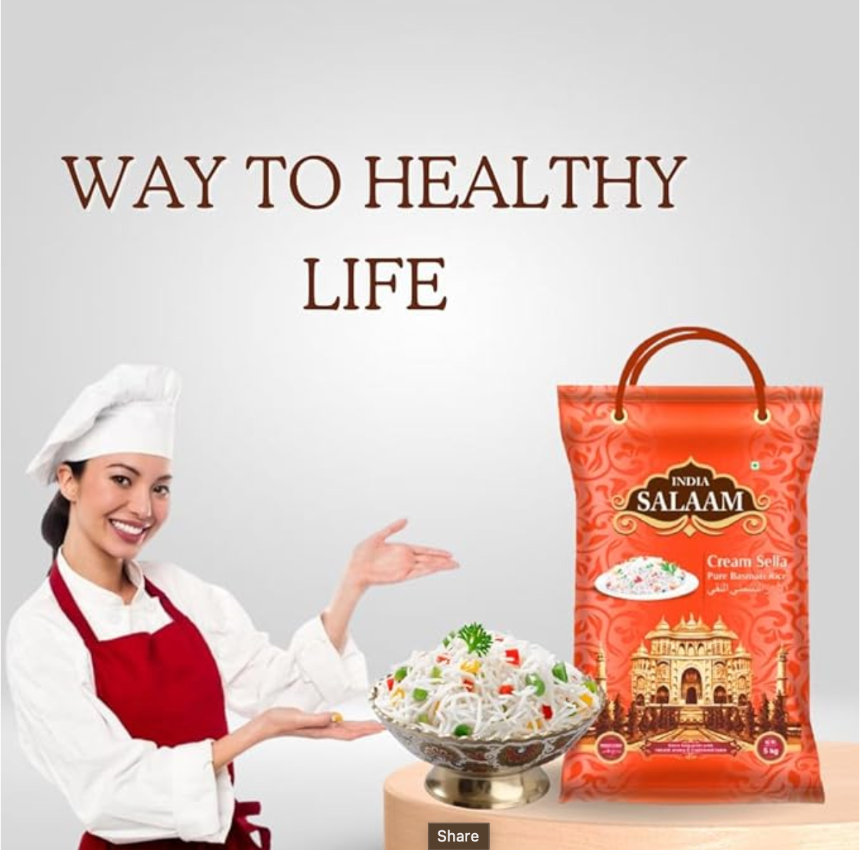 India Salaam Cream Sella Rice (10 lbs)