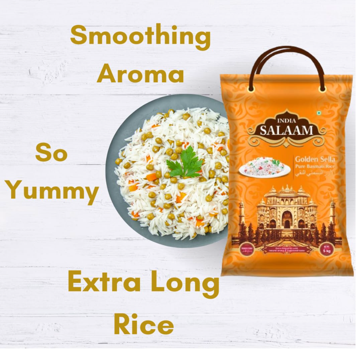 India Salaam Golden Sella Basmati Rice (40 lbs)